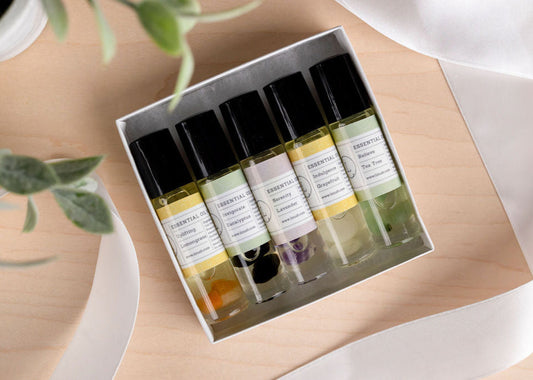 Essential Oils Roll-On with Crystals - set of 5-0