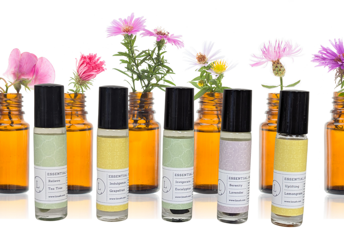 Essential Oils Roll-On with Crystals - set of 5-2
