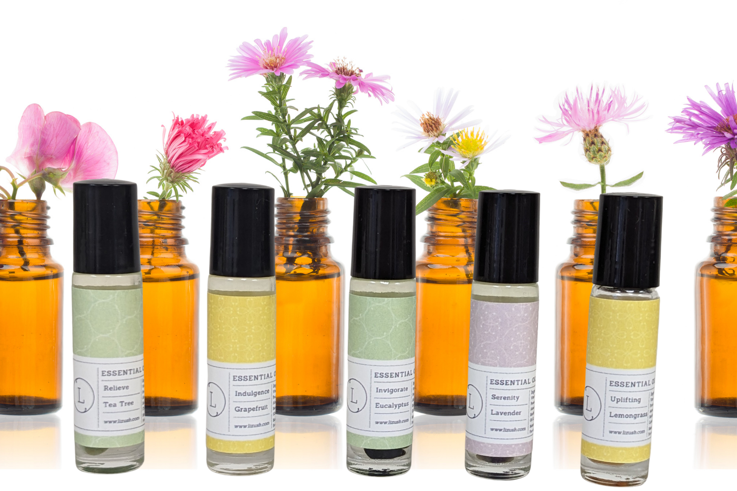 Essential Oils Roll-On with Crystals - set of 5-2