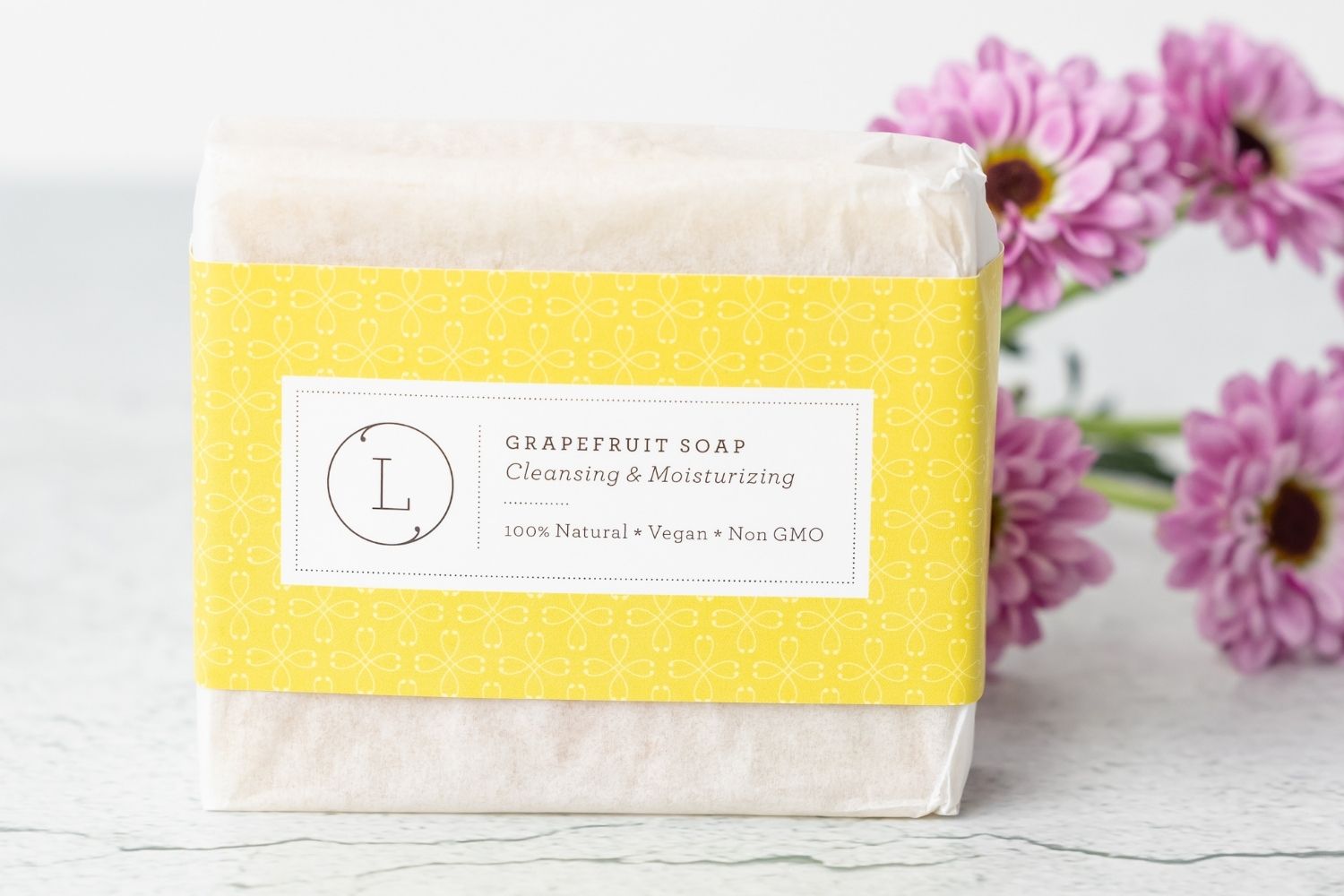 2x Natural Handmade Soap Bar, Pink Grapefruit Soap-2