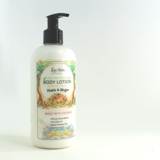Ginger Peach Organic Body Lotion | Shea Butter Natural Body Cream | Aromatherapy Scented Lotion | Hydrating Organic Skincare-0